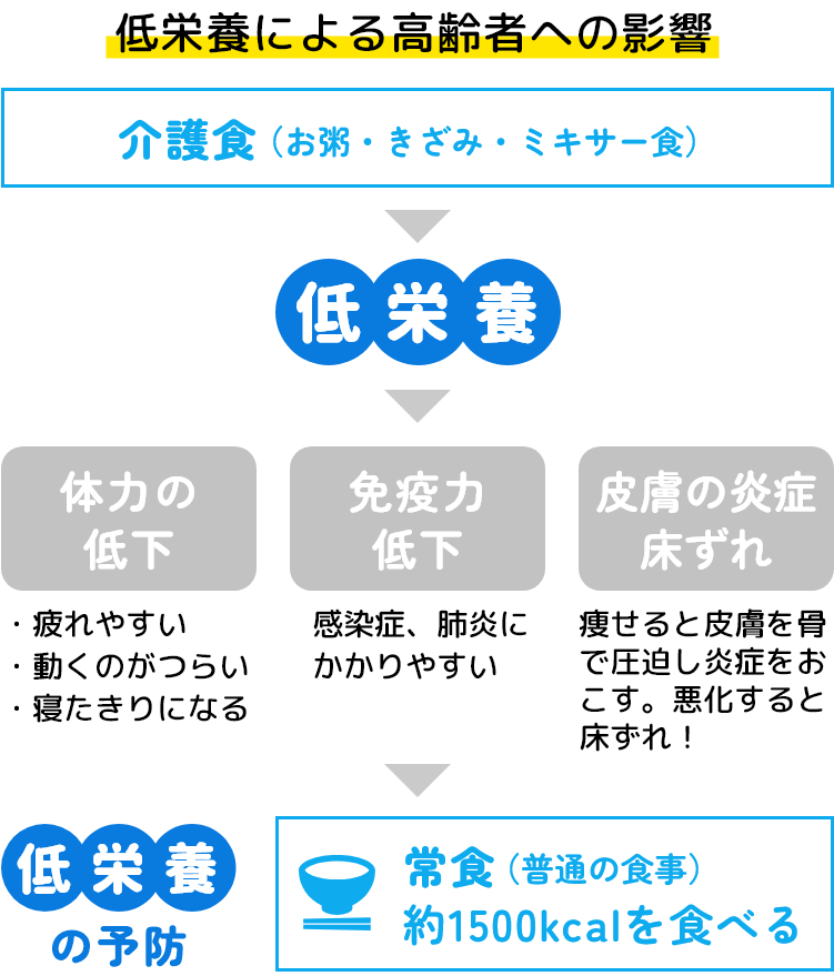 低栄養による高齢者への影響